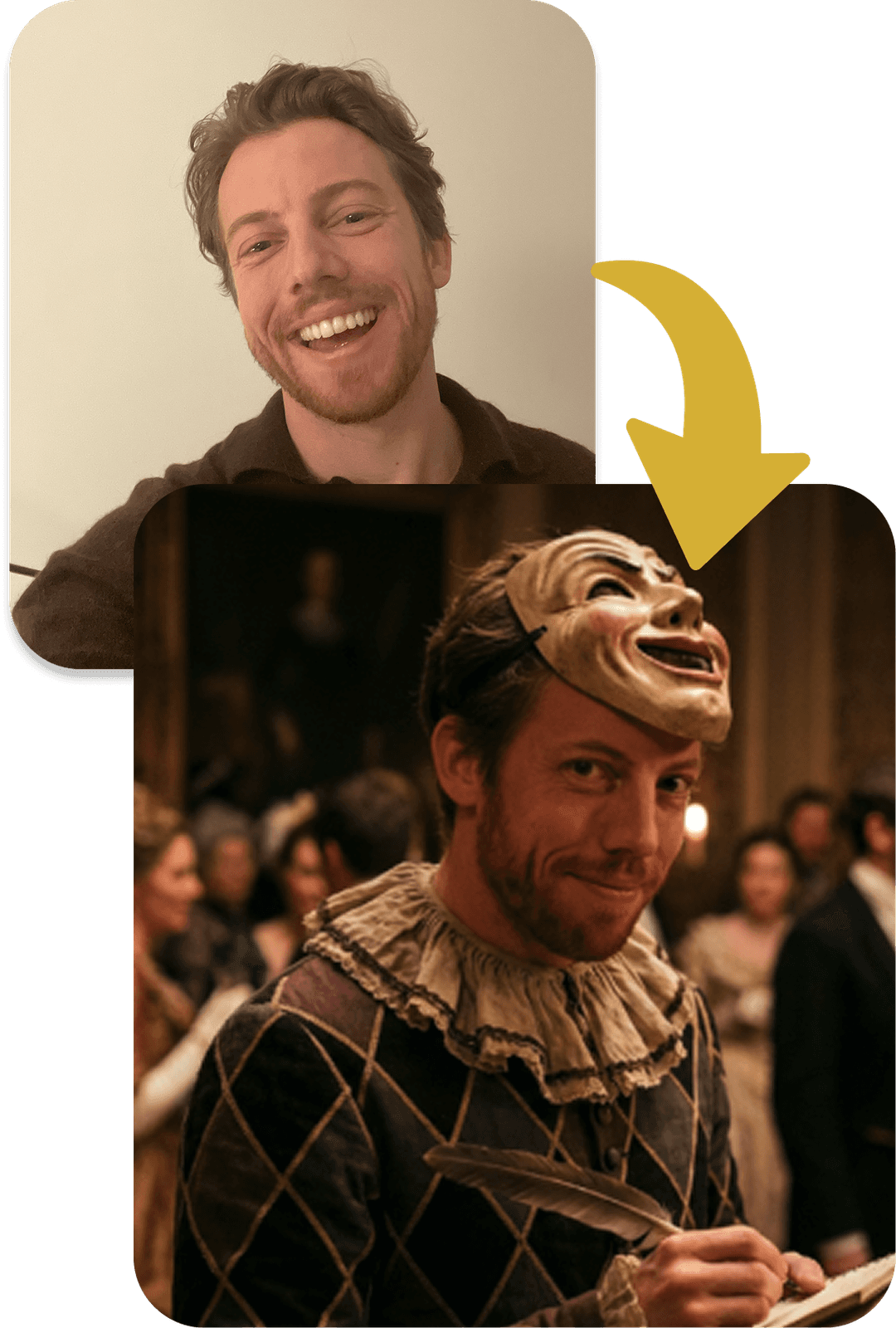 AI transforms your selfie into a costumed mystery character